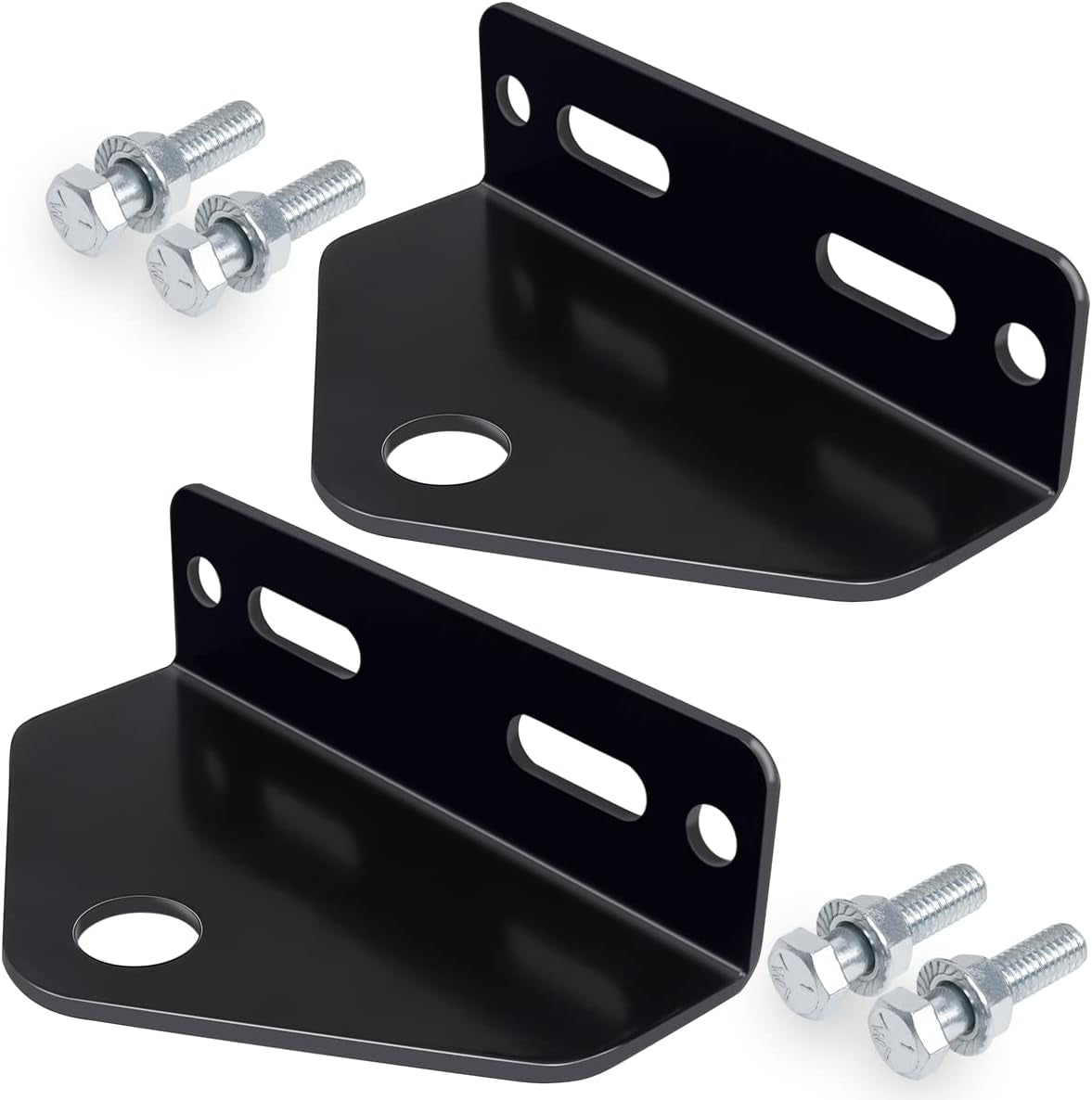 Universal Trailer Hitch for Zero Turn Mower - 3/4 Inch Hole Trailer Hitch Mount - 3/16 Inch Thick and Heavy Duty Steel with Installation Hardware (2PCS, Black)