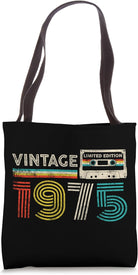 Vintage 1975 Classic Birthday 1975 Cassette Tape Vintage Tote Bag