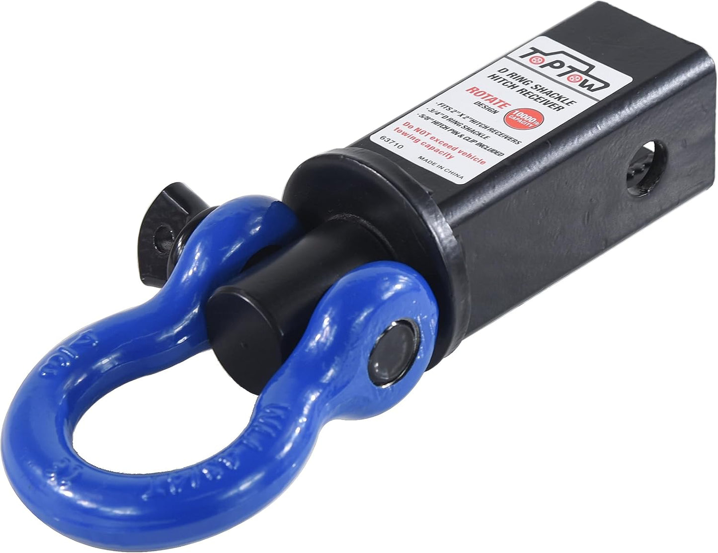 TOPTOW Trailer Recovery Shackle Tow Hitch (Capacity 4,536 Kg) Fits for 50.8 Mm R