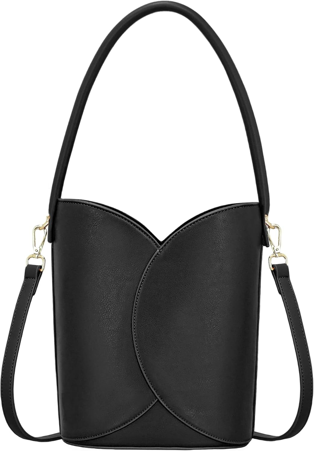 Bucket Bag for Women Vegan Leather Handbags with Removable Strap Small Shoulder Purse Crossbody Totes Bags