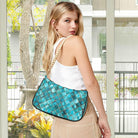 Shoulder Bags for Women Turquoise Blue Hobo Tote Handbag Small Clutch Purse with Zipper Closure