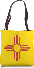 Vintage New Mexico Flag Zia Sun Symbol Tote Bag