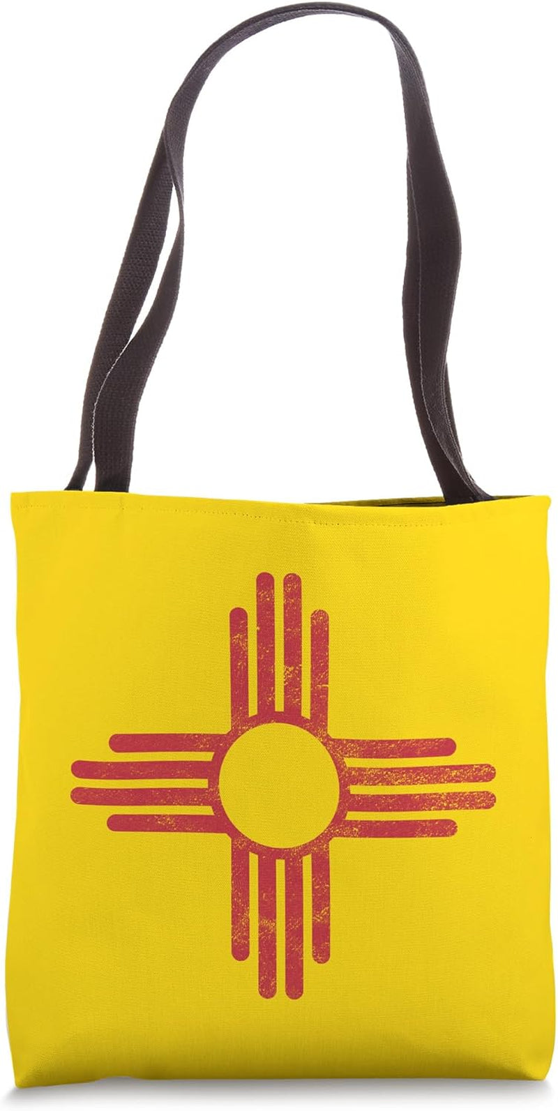 Vintage New Mexico Flag Zia Sun Symbol Tote Bag