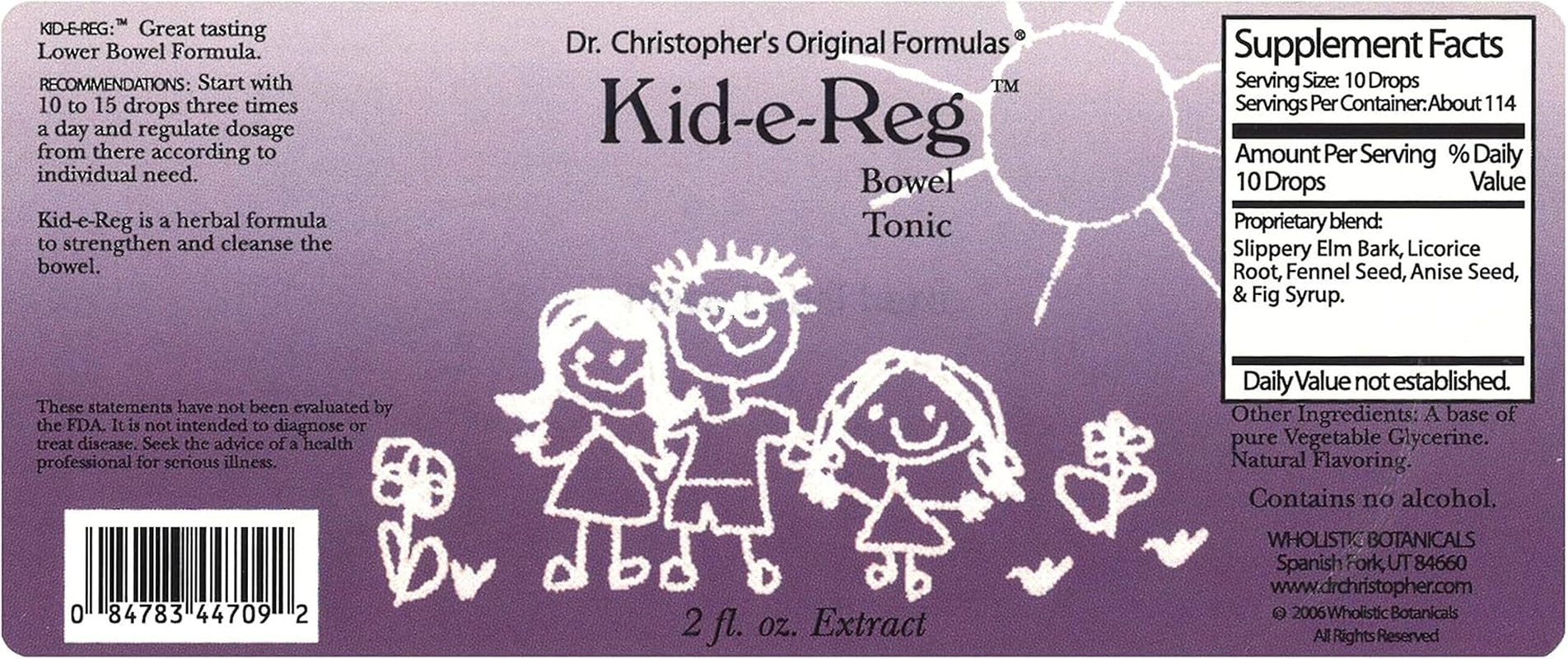 Christopher’S Original Formulas Kid-E-Reg Bowel Tonic – Herbal Formula for Kids – Great Taste – 2 Oz