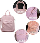 15.6 Inch Preppy Corduroy Laptop Bag for Women Girl Messenger Shoulder Bag for Computer or Tablet Work Tote Bags