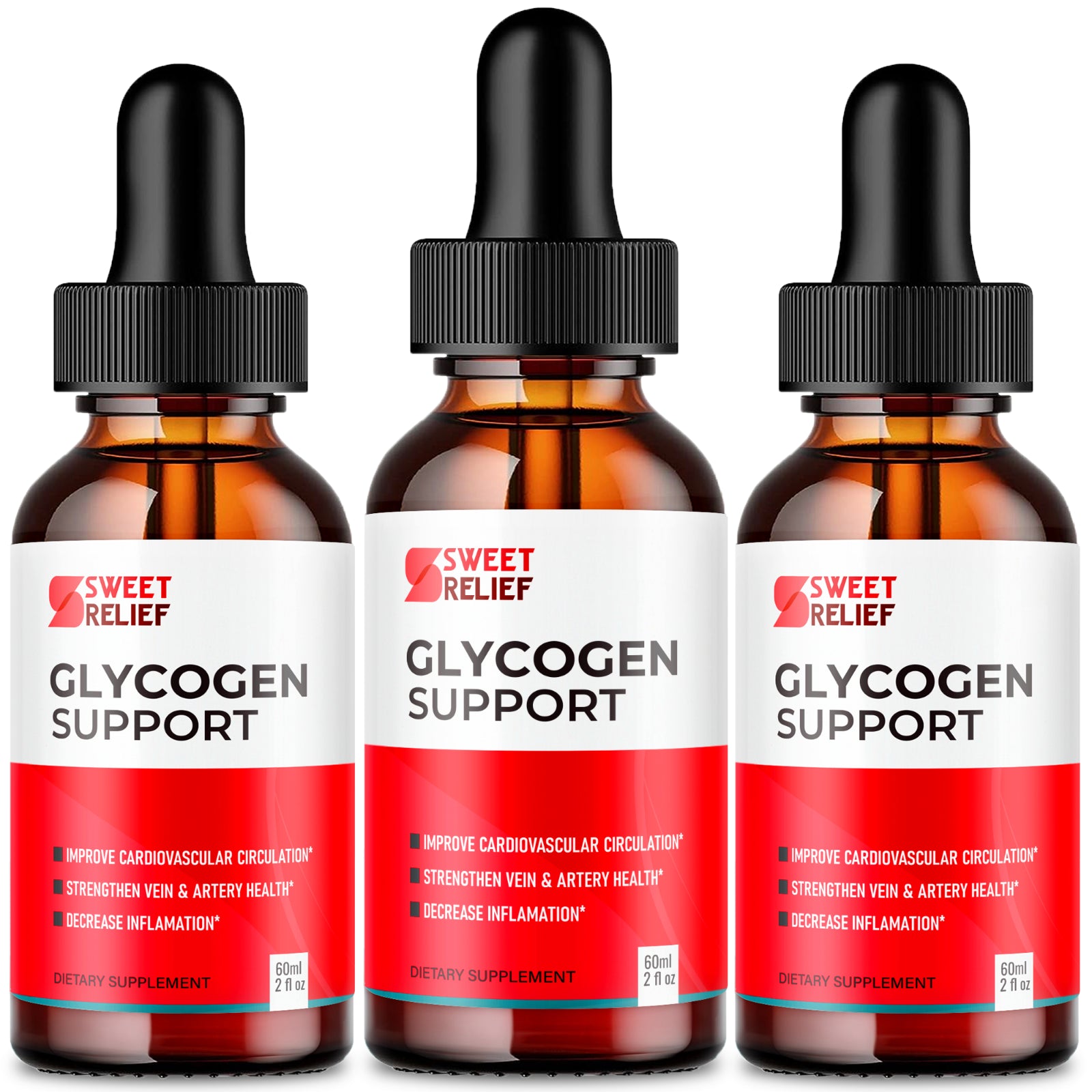 Sweet Relief Glycogen Support Blood Formula Supplement Drops (3 Bottles)