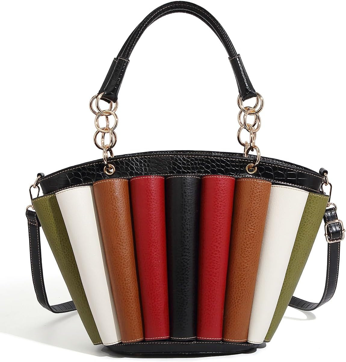 Women'S Colorblock Handbag, Striped Design, Lady Totebag for Women Large Capacity 2025 New in Crossbody Bags Bag Woman