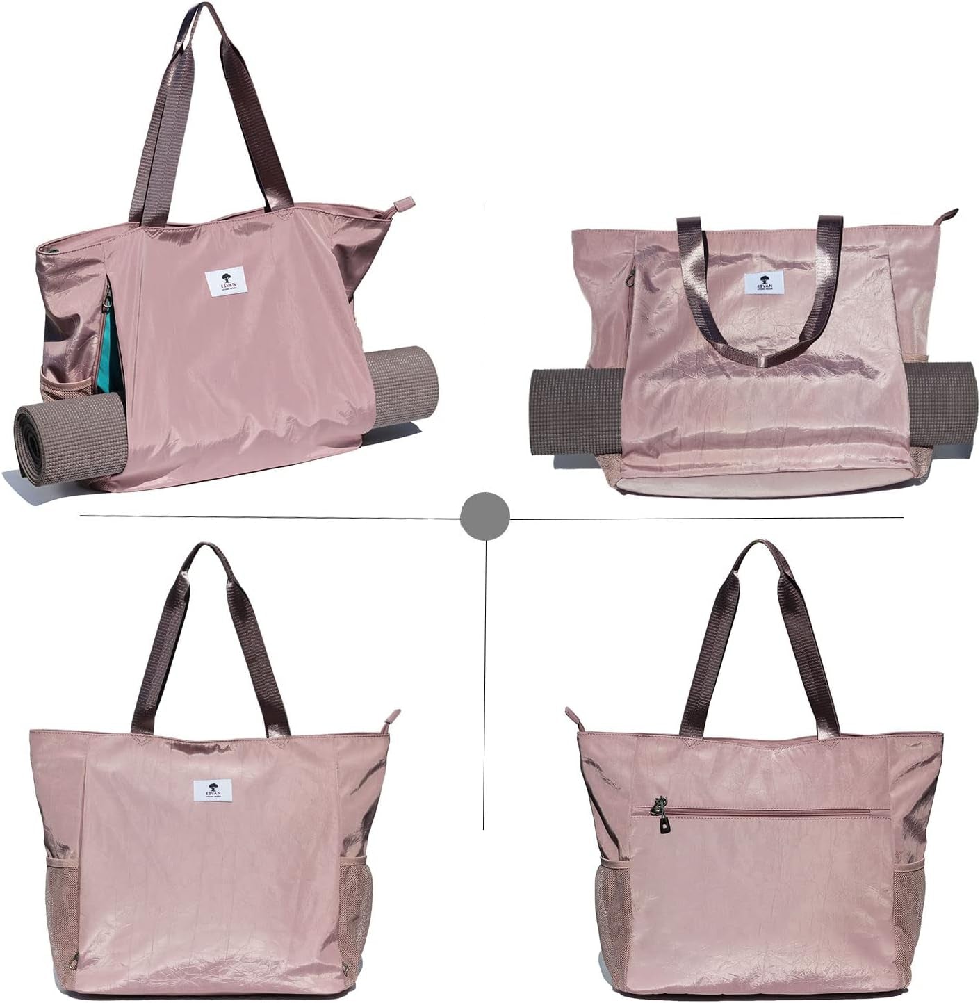 ESVAN Yoga Mat Bag Yoga Tote Carrier Shoulder Bag Carryall Tote for Office,Yoga,Pilates,Travel,Beach and Gym