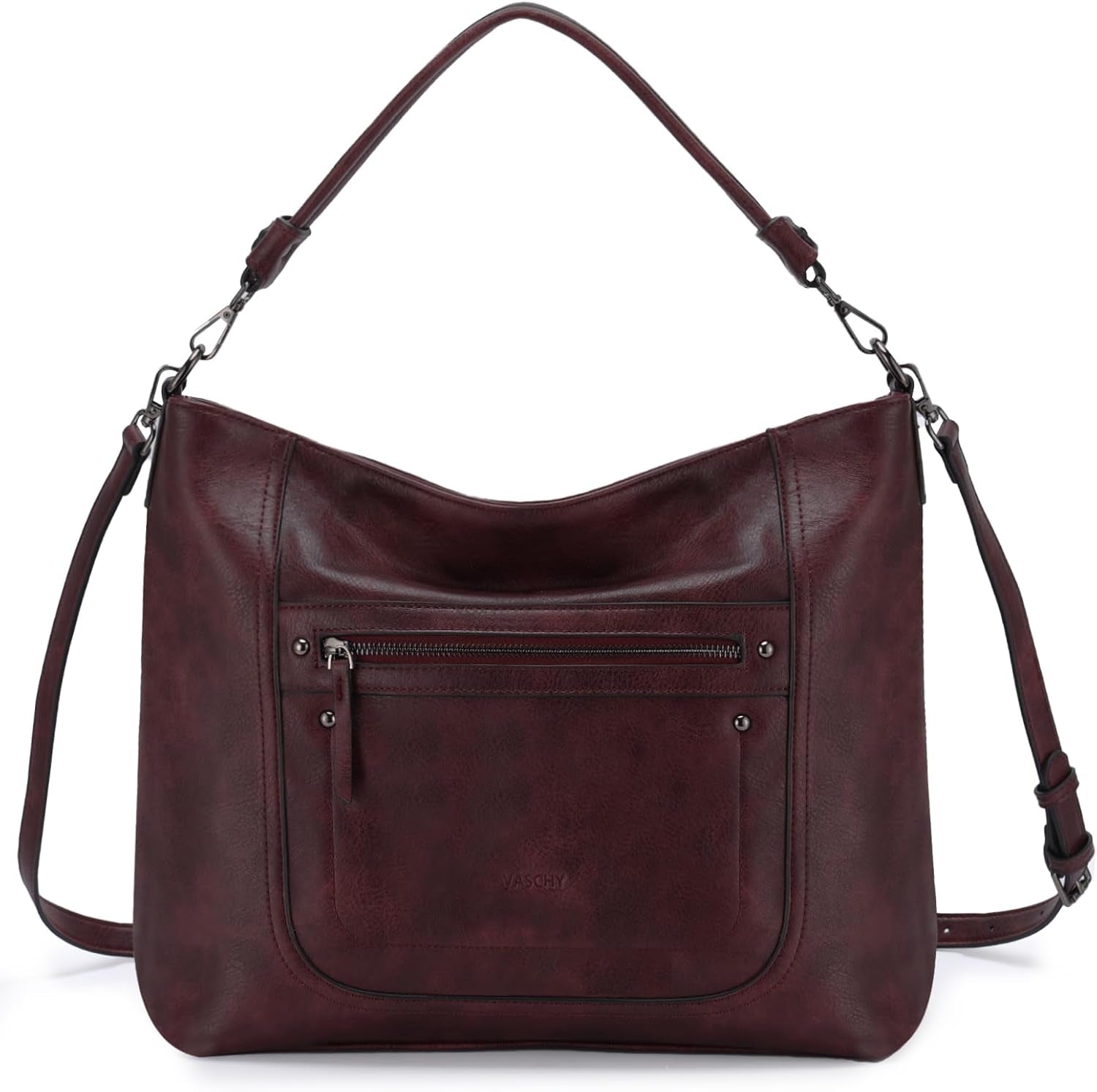 VASCHY Hobo Bags for Women, Vegan Leather Large Handbag Tote Slouchy Shoulder Bag Purse W Convertible Crossbody Strap