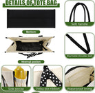Paterr 12 Pcs Bridesmaid Canvas Tote Bags Bulk for Women Black and White Canvas Bag with Shoulder Strap and Zipper for Wedding Mother Teacher Bride Friend