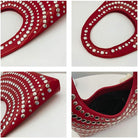 Y2K Crescent Hobo Bags Women 90S Trendy Studded Shoulder Satchels Crossbody Purse PU Leather Punk Underarm Tote Handbag