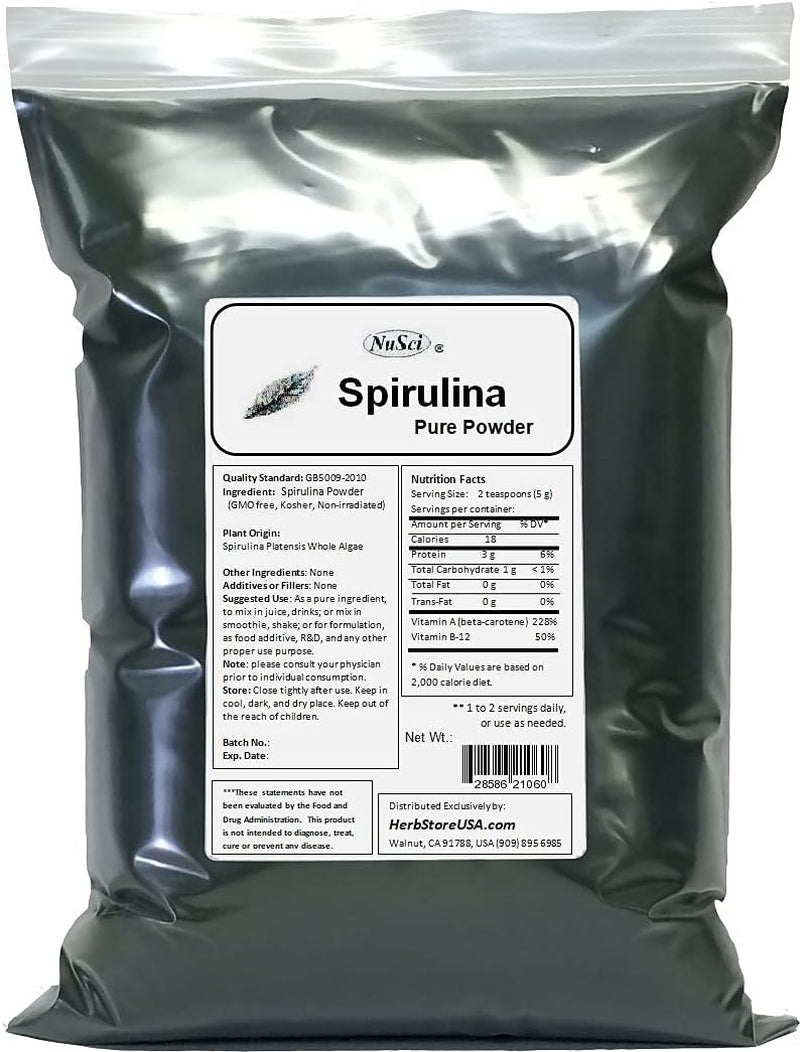 100% Pure Spirulina Powder Fresh Energy Non-Irradiated (1000 Grams (2.2 Lb))