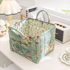 Boho Fabric Storage Basket, Square-Shaped Tote Bag with Compartments, Waterproof Beach and Travel Essentials Quilted Nurse Travel Bag for Women, Perfect for Shopping/Travel/Bedroom (#7)
