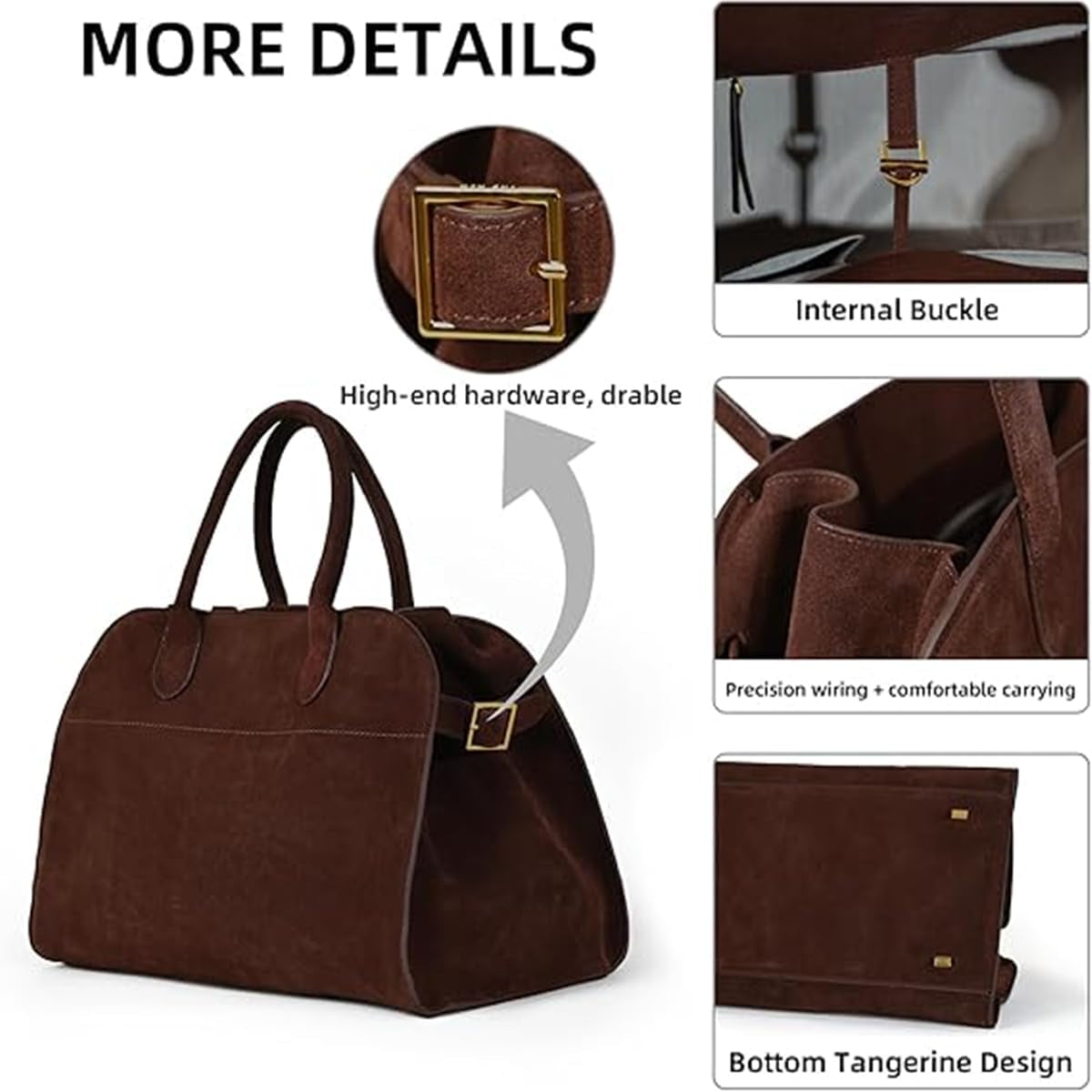 Women'S Suede Purse Vintage Top Handle Bag,Large Capacity Suede Tote Bags,Adjustable Strap Daily Sling Bag
