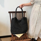 Beach Bags for Women, Large Woven Straw Tote Bag, Waterproof Beach Bag for Swim, Travel & Shopping, Stylish Weaving Handbag