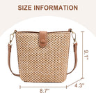 Women 2025 Summer Purse Straw Woven Cross Body Bucket Bag Trendy Shoulder Handbag Casual Tote Travel Beach