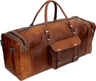 Leather Duffle Bag for Men Luggage Handmade Travel Bag Carry on Luggage Weekender Bags Overnight Gym Sports Cabin Holdall Bag for Airplanes Men and Women (34 Inch Brown)