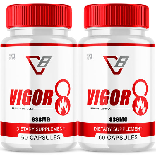 Vigor 8 Advanced Male Health Pills - Enhance Stamina and Endurance (2 Pack)