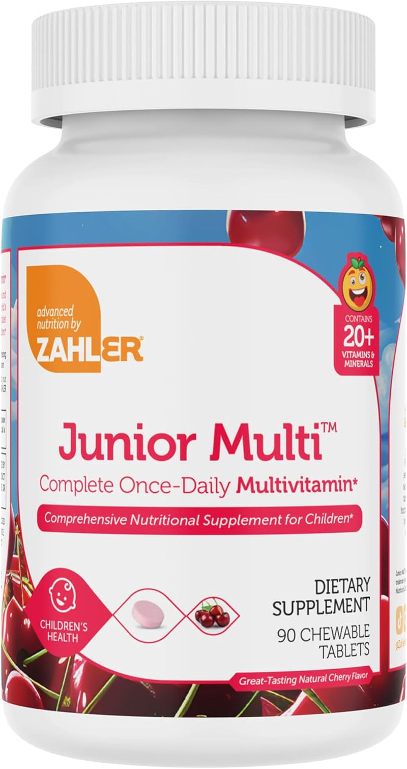 Zahler Kids Multivitamin Chewable Vitamin Tablet - Complete One Daily Vitamins Supplement - Contains 20+ Minerals & Vitamins for Kids & Toddlers - Kosher Multivitamins Cherry Flavor (90)