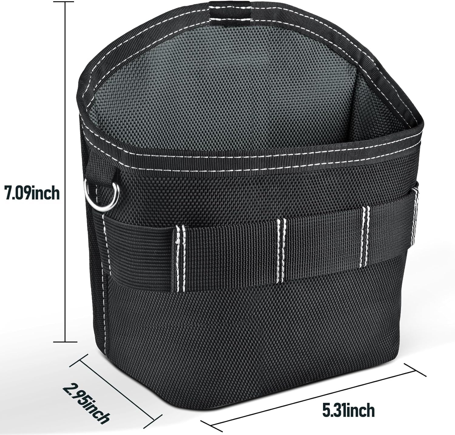 Tool Pouch Nails Screws Bag with Belt Clip (XL, Black)