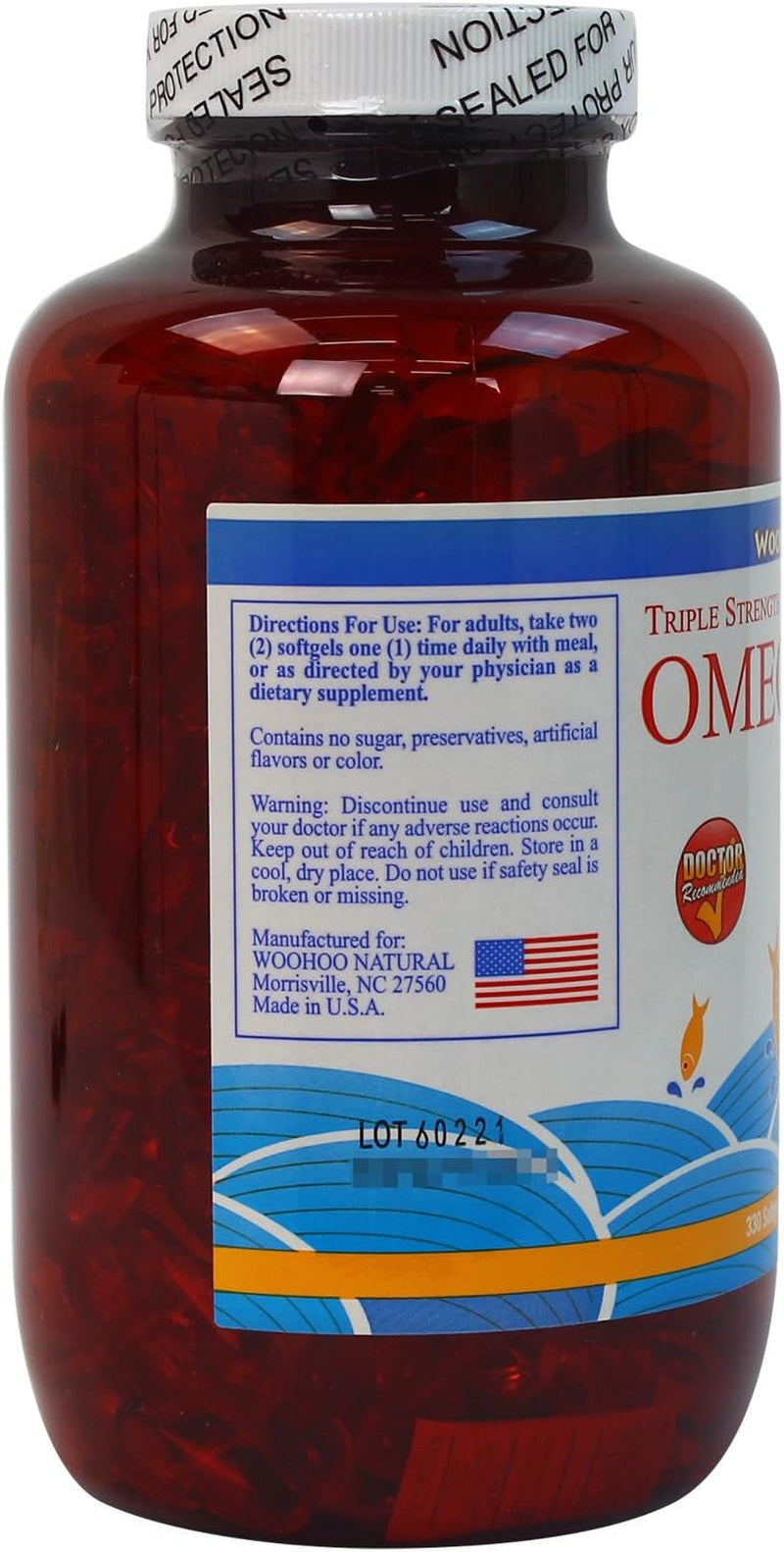 Woohoo Natural Triple Strength Cholesterol Free Omega 3 6 9 Fish Oil Formla 330 Softgels (1)