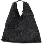 Tote Bags for Women Faux Fur Y2K Hobo Handbag Fuzzy Furry Shoulder Purse