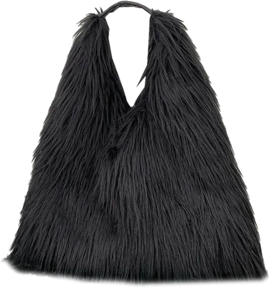 Tote Bags for Women Faux Fur Y2K Hobo Handbag Fuzzy Furry Shoulder Purse
