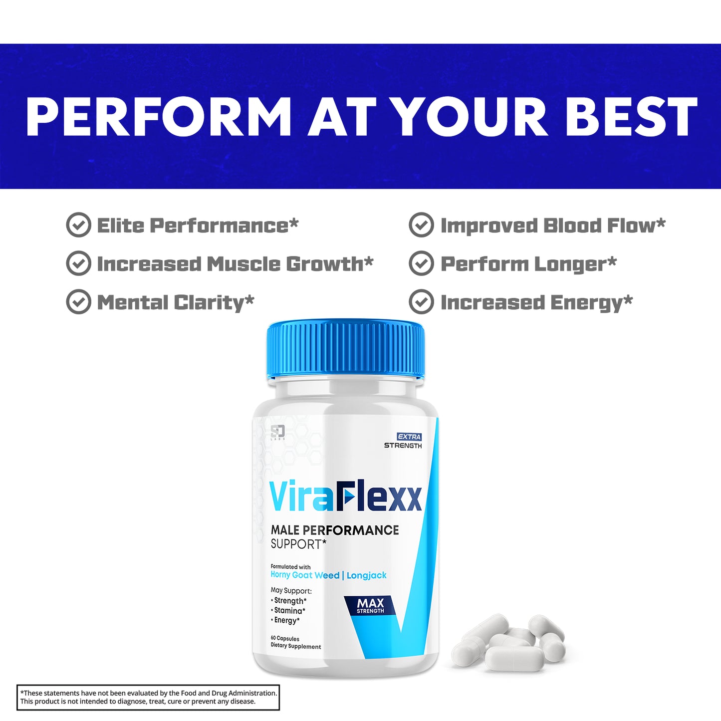 Viraflexx for Men Boosting Pills - Enhances Male Performance (60 Capsules)