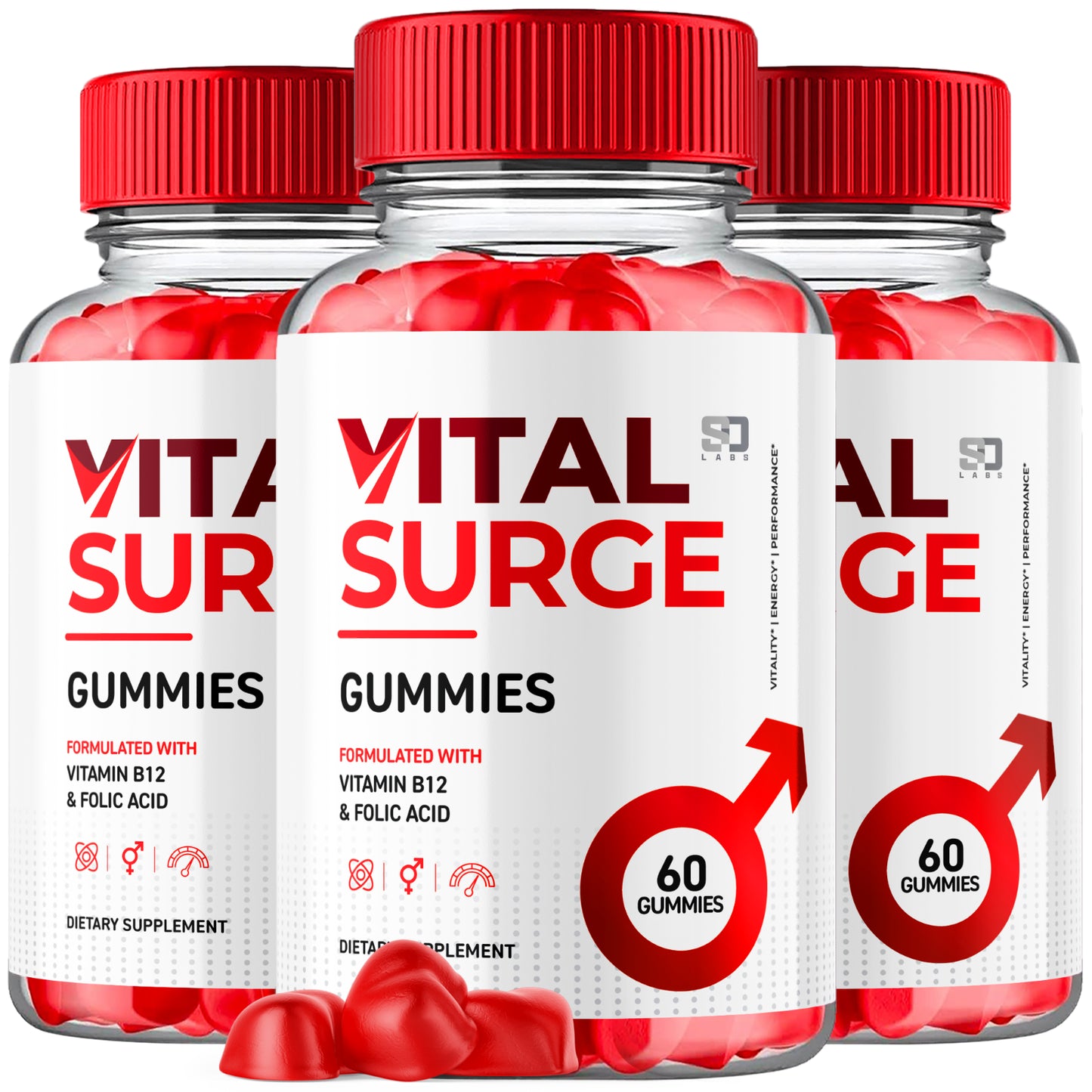 Vital Surge Gummies Supports Performance and Boosts Energy (3 Pack)