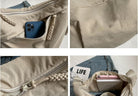 Nylon Corduroy Crossbody Bag Braided Zip Multi-Pocket Crescent Women Men Shoulder Bag Sling Hobo Dumpling Bag