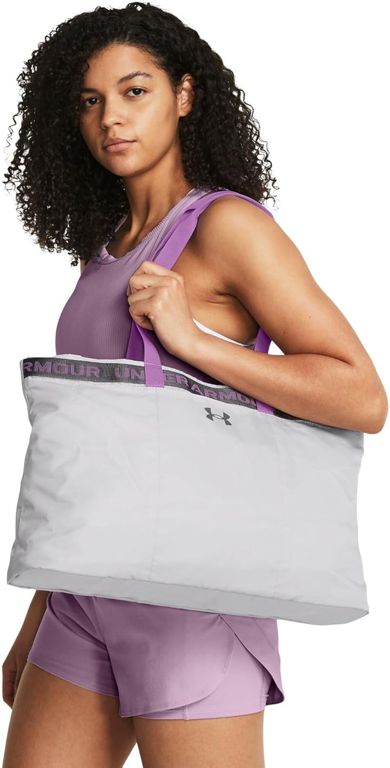 Under Armour Womens Favorite Tote, (014) Halo Gray/Castlerock/Provence Purple, One Size Fits Most