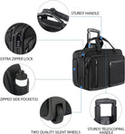 VANKEAN 17.3 Inch Rolling Laptop Bag, Waterproof Overnight Rolling Bags, Laptop Bags for Travel/Work/Business, Stylish Carry on Briefcase, Black