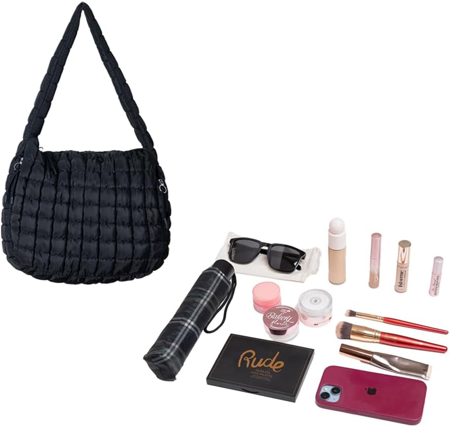 Essentiem - Puffer Tote Bag for Women, Puffer Bag, Quilted Purses, Quilted Puffer Tote Bag, Quilted Crossbody Bags for Women