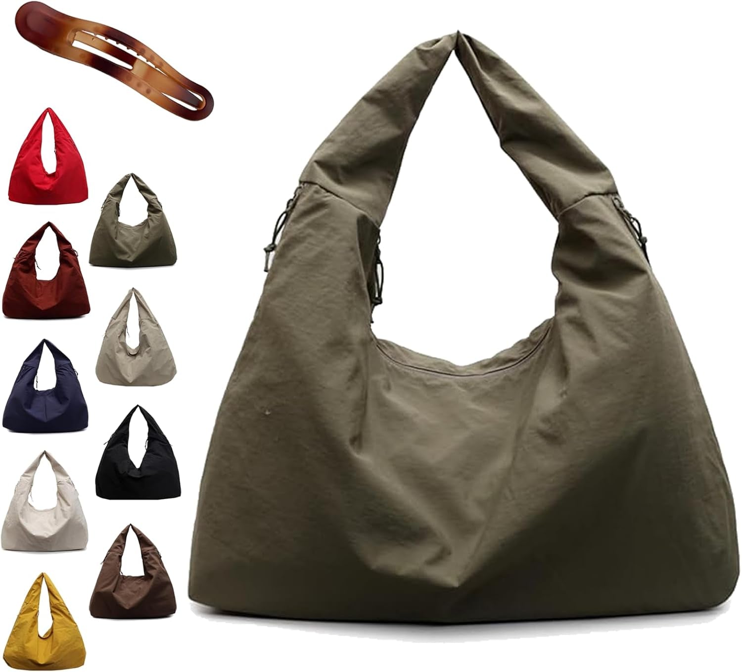 Women Solid Color Draped Tote Bag, Large Capacity Draped Tote Bag, Fashion Versatile Shoulder Purses