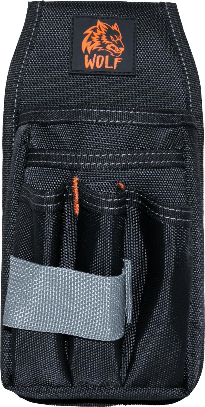 WOLF Heavy-Duty Ballistic Small Organizer Tool Pouch Bag | 3’’ Belt Tunnel Loop & Clip | Durable Lightweight Tool Belt Carrying Holster | Contractors Electricians Maintenance Handyman