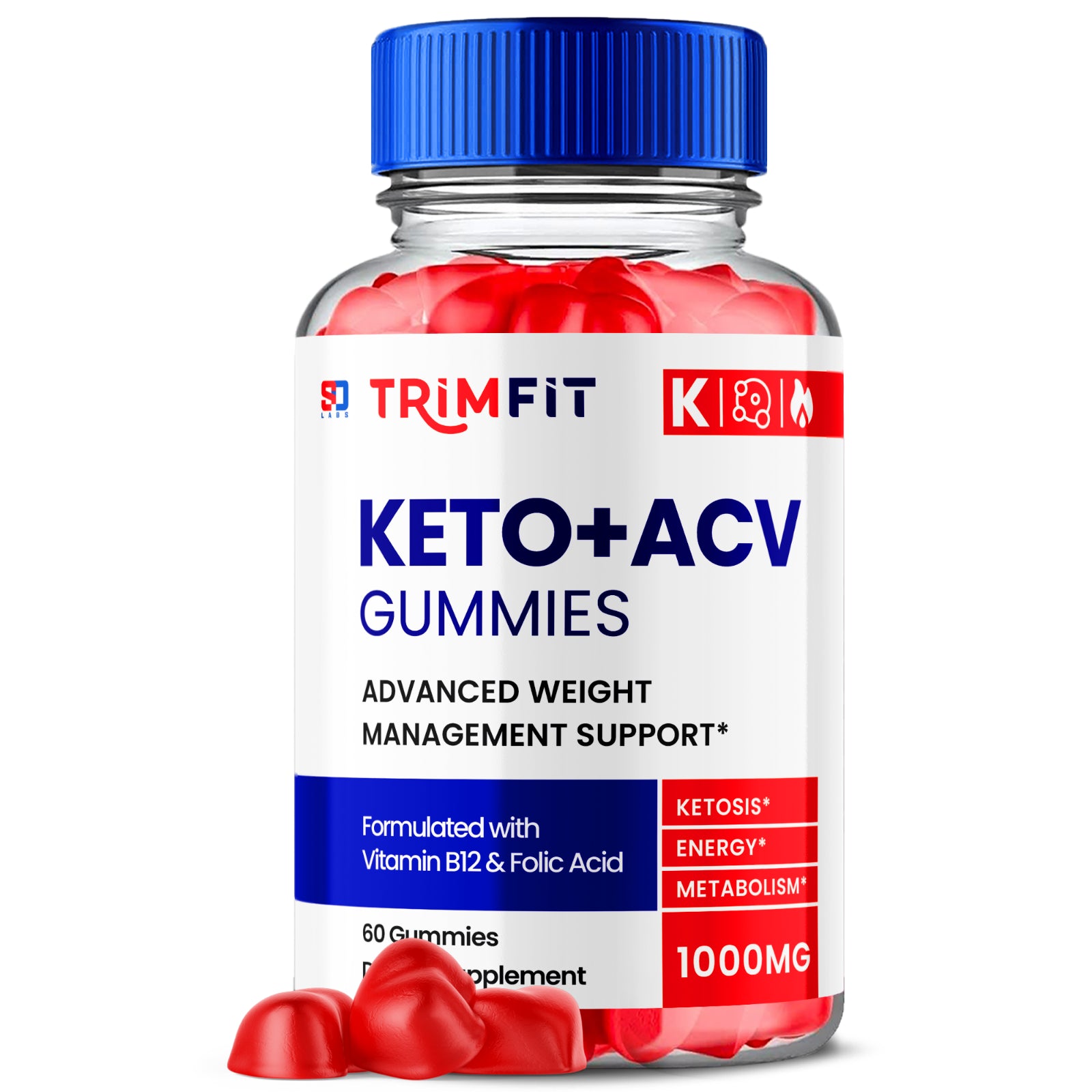 Trimfit Keto ACV Gummies Advanced Weight Management & Energy Boost 60 Gummies