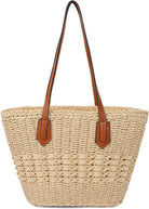 Women'S Straw Hobo Bag Woven Shoulder Bag Large Tote Purse Summer Beach Handbag Handmade Top Handle Satchel Travel