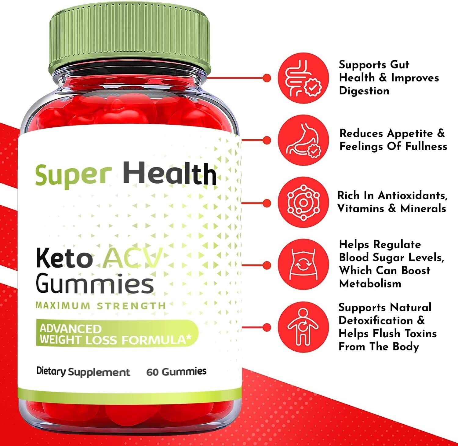 (1 Pack) Super Health Keto Gummies - Super Health Keto ACV Gummies Weight Loss