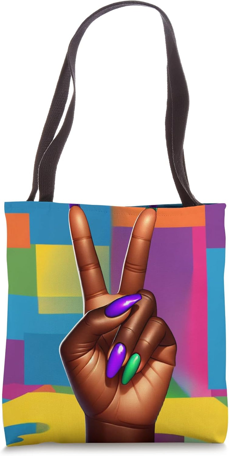 Vibrant Peace Sign Tote Bag