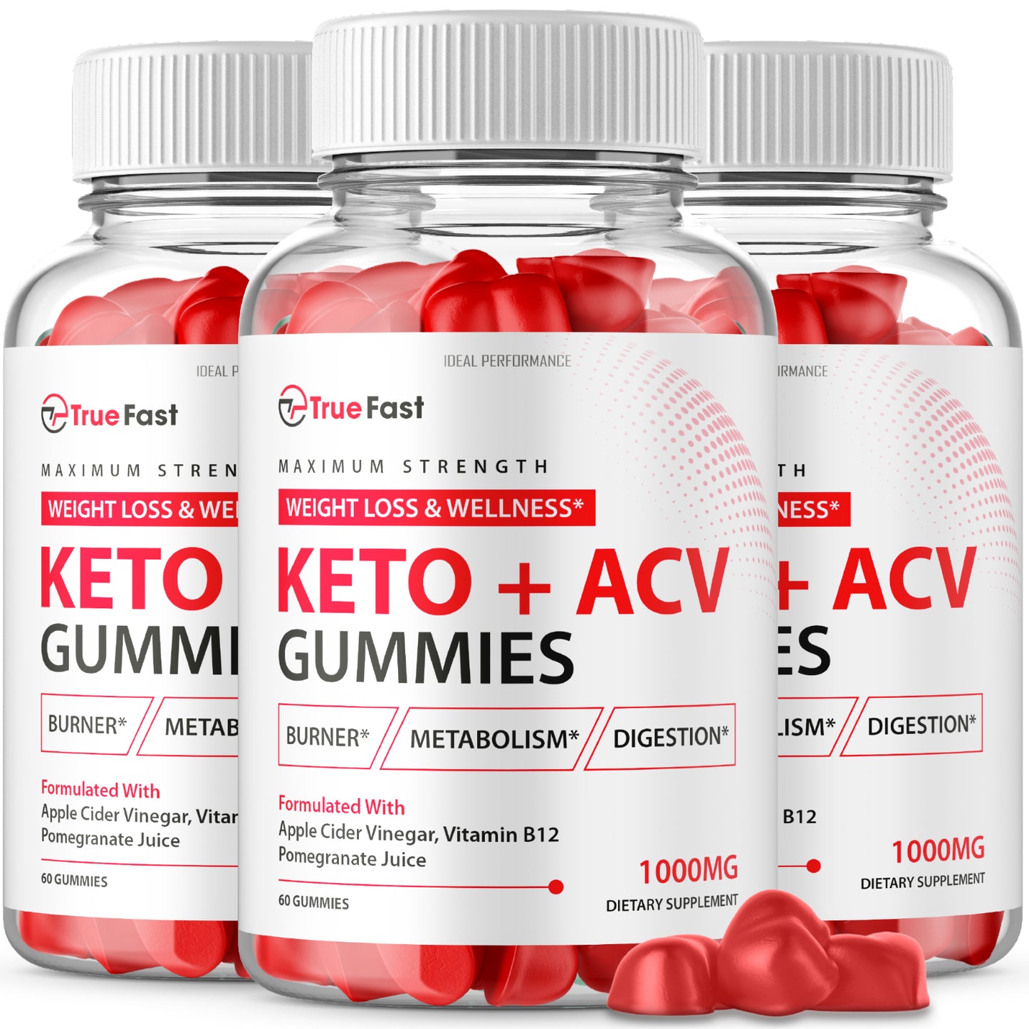 True Fast Keto ACV Gummies (180 Gummies)