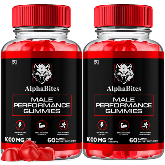 (2 Pack) Alpha Bites Male Gummies Advanced Performance and Stamina (120 Gummies)