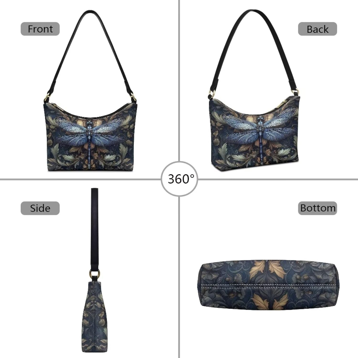 Underarm Shoulder Bag for Women Clutch Purse Handbag Pu Leather Tote Hobo Bag with Zipper Closure