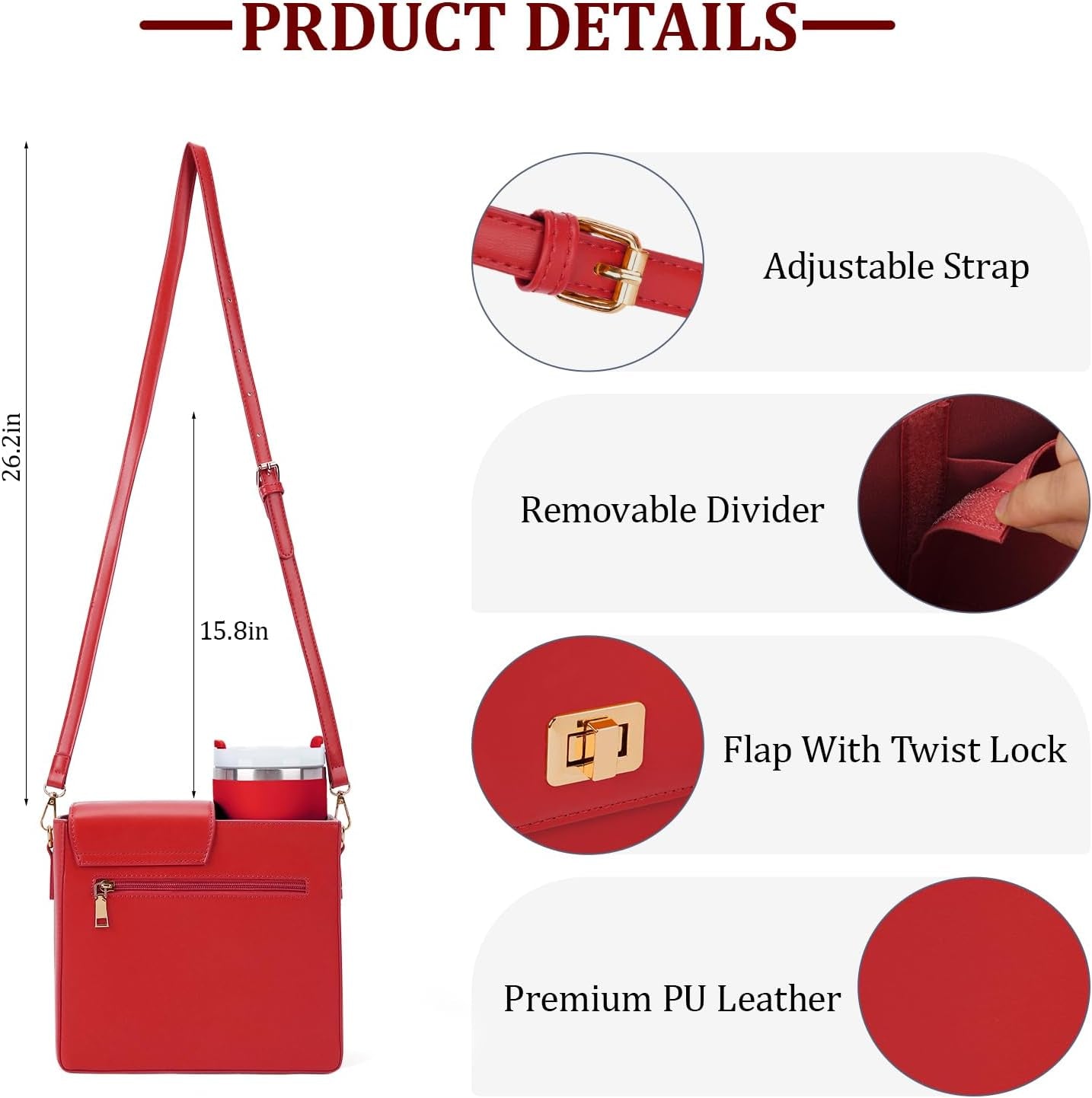 Stanley Purse Cup Holder Bag with Strap- Outdoor Portable Crossbody Water Bottle Storage Bag for Stanley Cup Tumbler 40 Oz