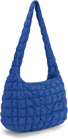 YFGBCX Quilted Tote Bag for Women Puffer Bag Quilted Bag Lightweight Puffy Tote Bag Quilted Padding Shoulder Bag Padded Hobo Crossbody Bag Zip Closure A09-Blue