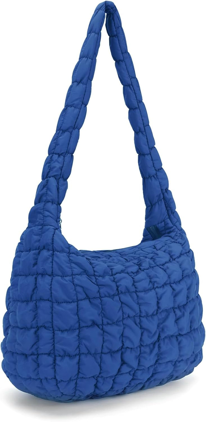 YFGBCX Quilted Tote Bag for Women Puffer Bag Quilted Bag Lightweight Puffy Tote Bag Quilted Padding Shoulder Bag Padded Hobo Crossbody Bag Zip Closure A09-Blue