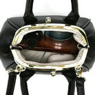 Mini Kiss Lock PU Leather Satchel Style Handbag Women Small Shoulder Crossbody Purse Commuter Tote Top Handle Everyday