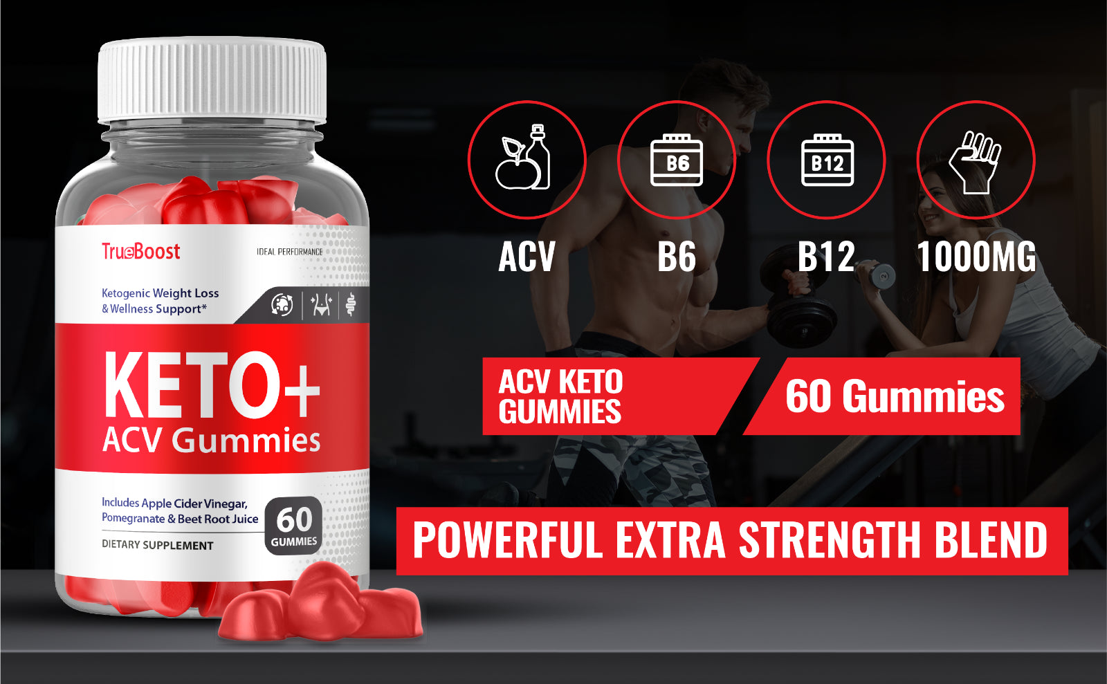 True Boost Keto plus ACV Gummies for Weight Loss (180 Gummies)