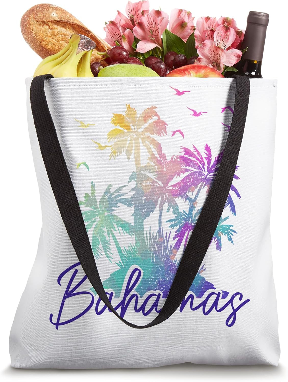 Bahamas Nassau Beach Vintage Palm Trees Vacation Tote Bag