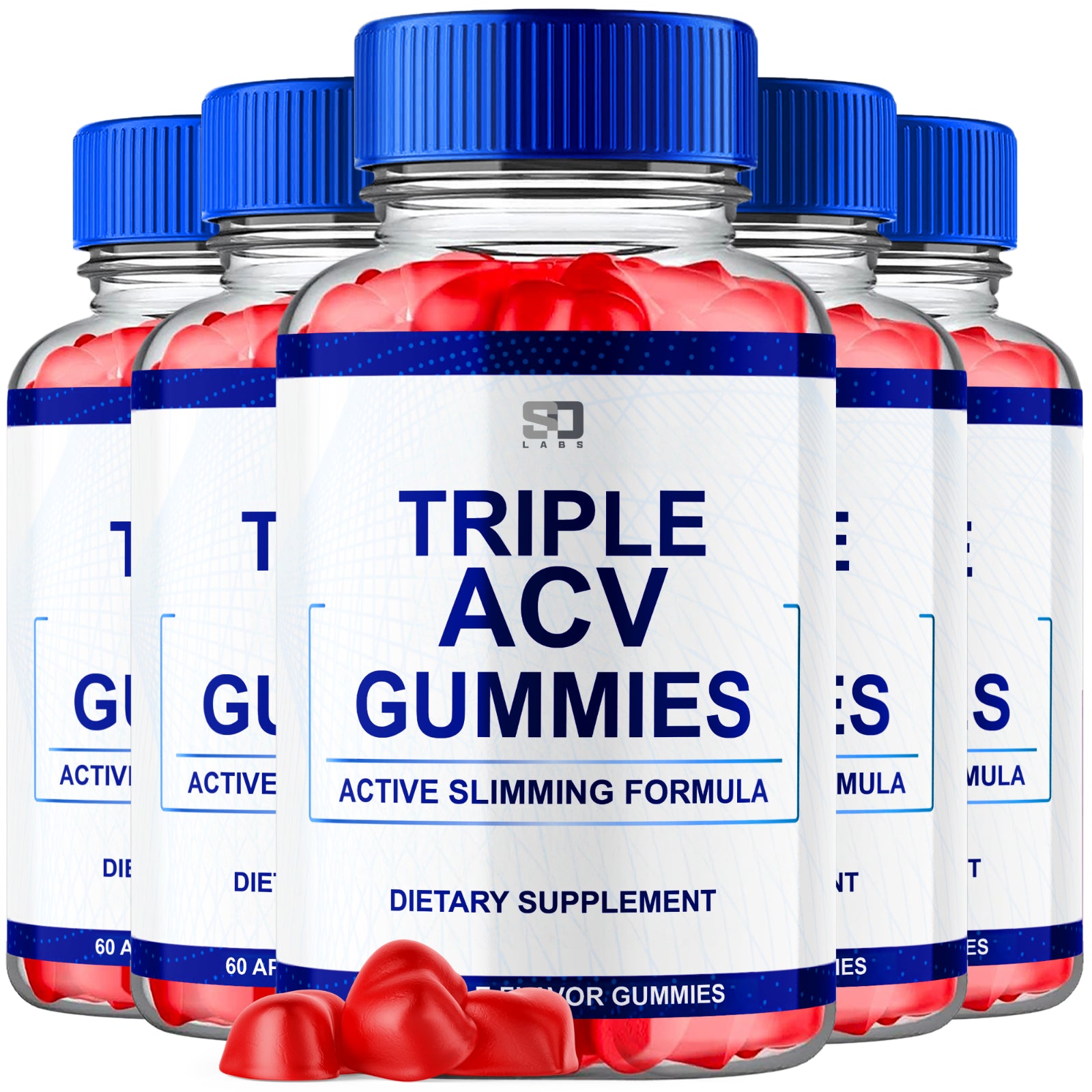 Triple ACV Gummies Supports Active Slimming Formula & Daily Wellness (5 Pack)