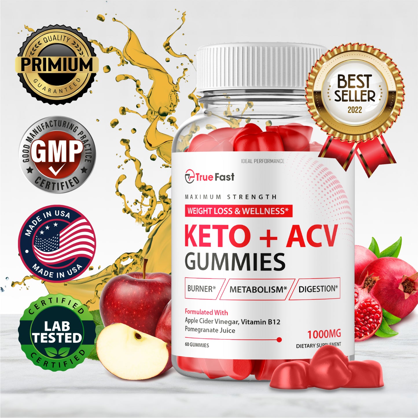 True Fast Keto ACV Gummies (120 Gummies)